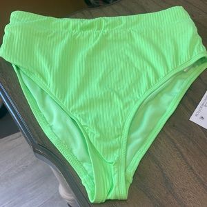 California Waves Green High Waisted Swim Bottom Small